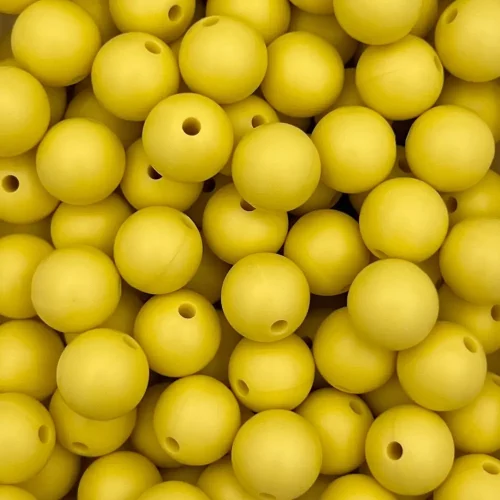 Silikonihelmi, pyöreä 12mm esikonkeltainen