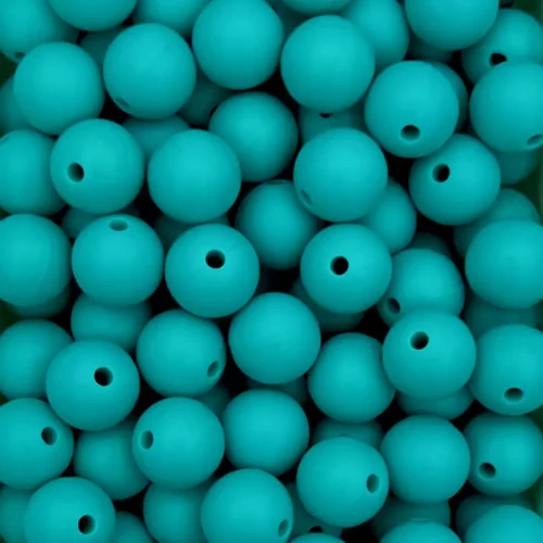 Silikonihelmi, pyöreä 12mm turkoosi