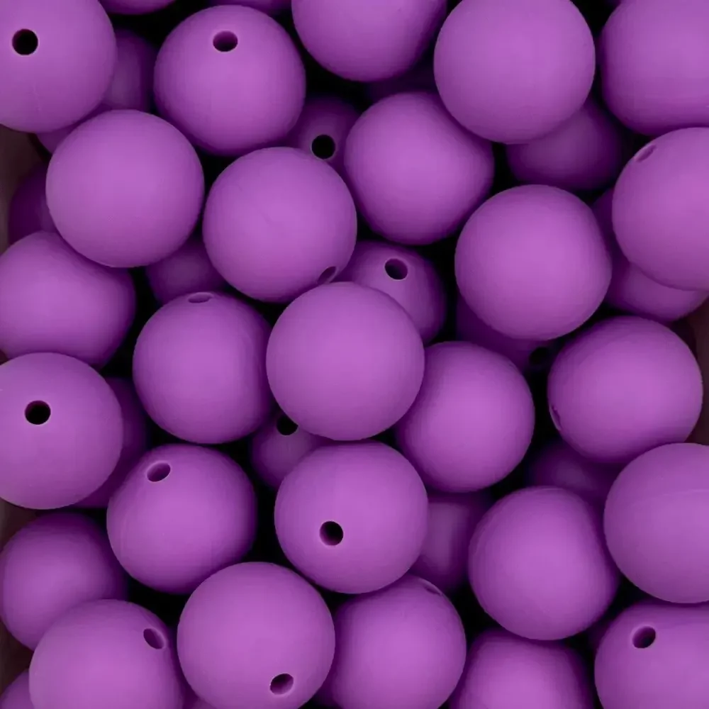 Silikonihelmi, pyöreä 15mm violetti