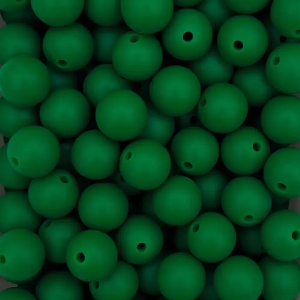 Silikonihelmi, pyöreä 12mm smaragdin vihreä