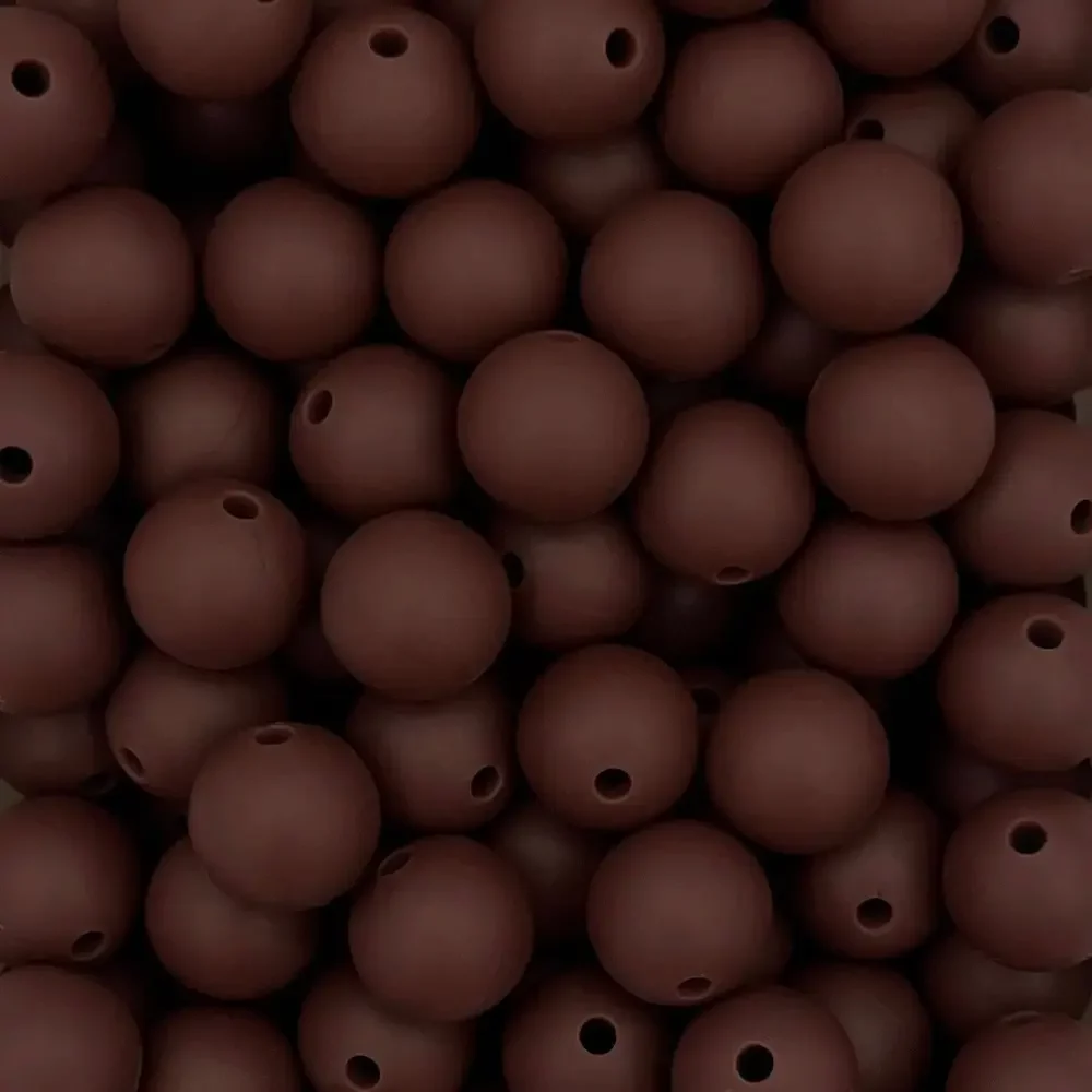 Silikonihelmi, pyöreä 12mm suklaa