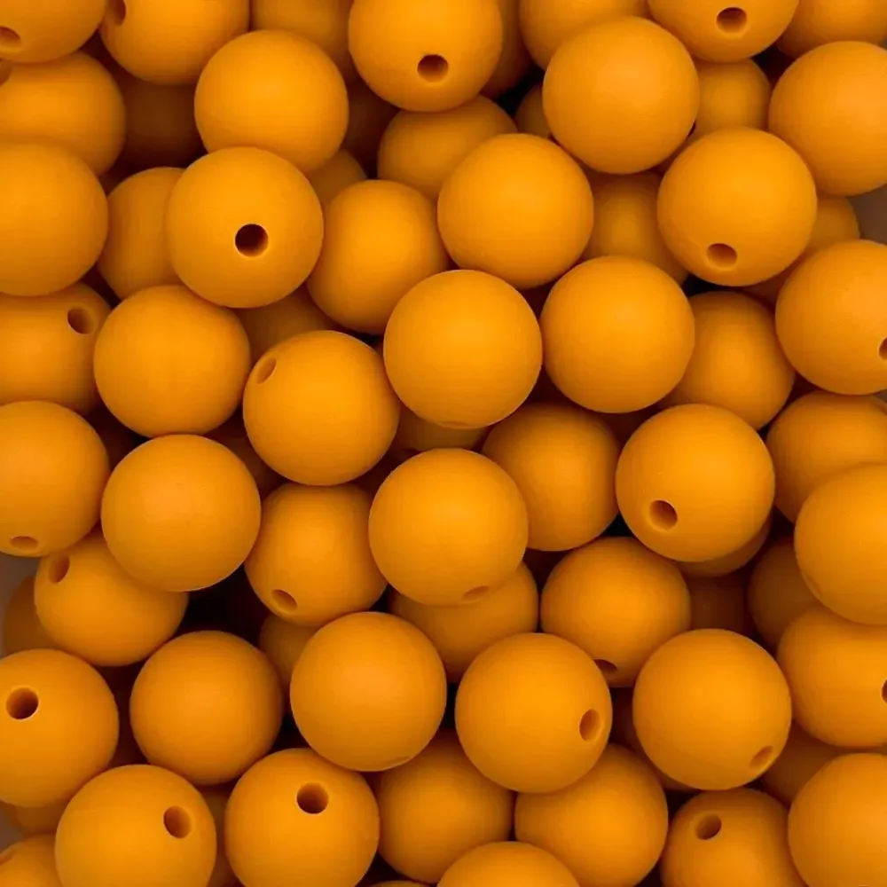 Silikonihelmi, pyöreä 12mm mango