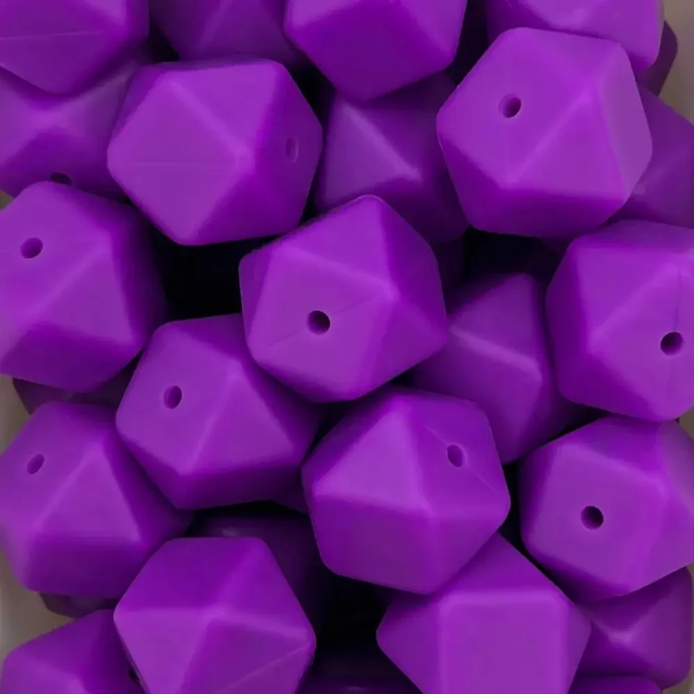 Silikonihelmi, hexagon 17mm tumma violetti
