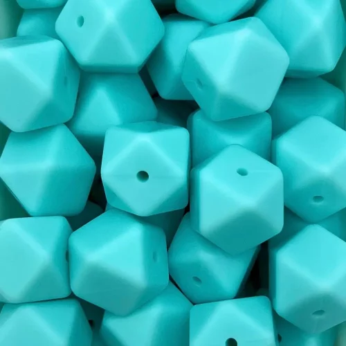 Silikonihelmi, hexagon 17mm vedensininen