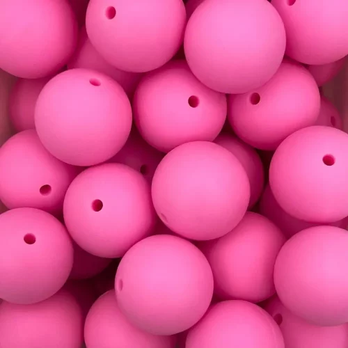 Silikonihelmi, pyöreä 19mm pinkki