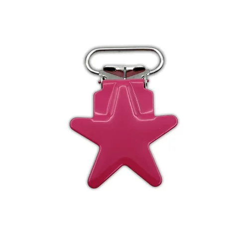 Metalliklipsi 20mm, tähti hotpink