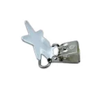 Metalliklipsi 20mm, tähti valkoinen