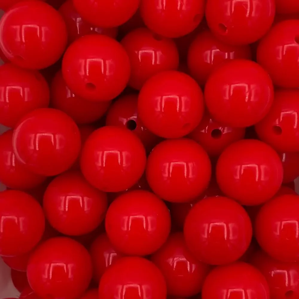 Silikonihelmi, pyöreä 15 mm kiiltävä punainen