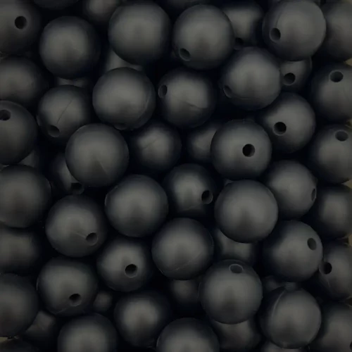 Silikonihelmi pyöreä 12mm, musta