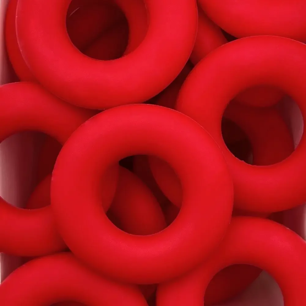 Silikonihelmi, donitsi 43mm punainen