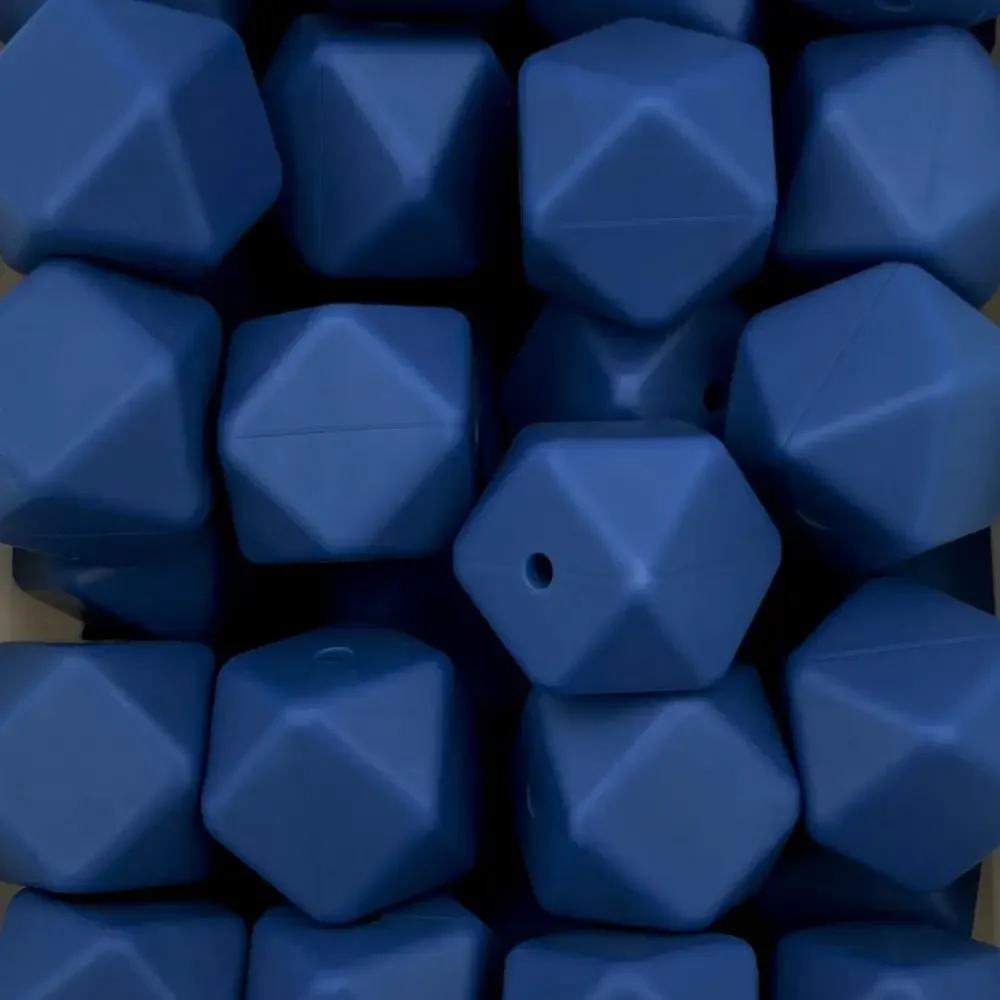 Silikonihelmi, hexagon 17mm safiiri