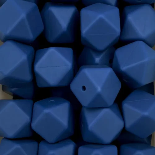 Silikonihelmi, hexagon 17mm safiiri