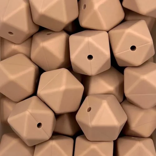 Silikonihelmi, hexagon 17mm kaura