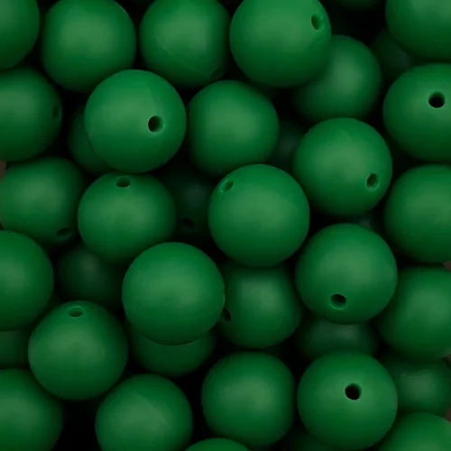 Silikonihelmi, pyöreä 15mm smaragdin vihreä