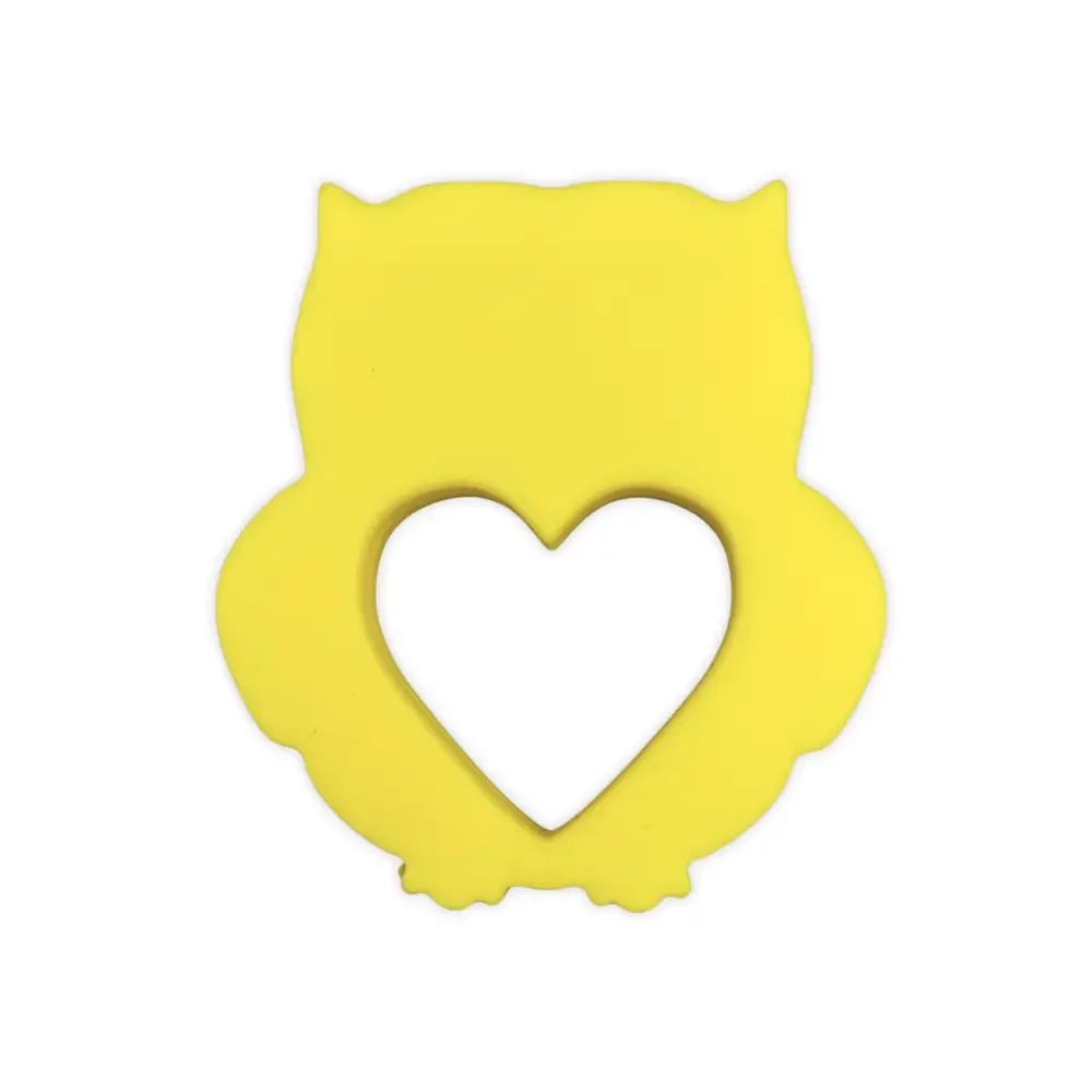 Silikoni purulelu pöllö, keltainen