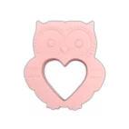 Silikoni purulelu pöllö, vaaleanpunainen