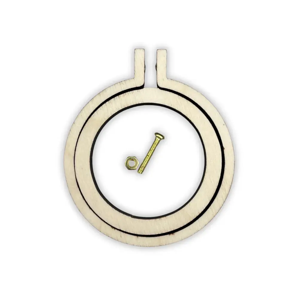 Mini kirjontakehys 3,3cm, kotimainen koivu