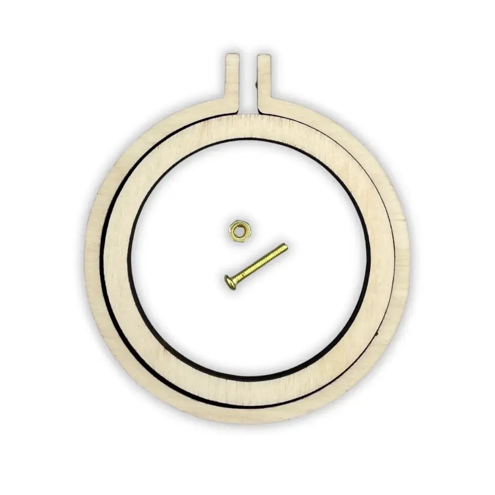 Mini kirjontakehys 4,3cm, kotimainen koivu