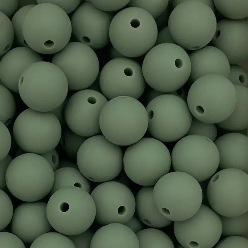 Silikonihelmi pyöreä 12mm, sammal