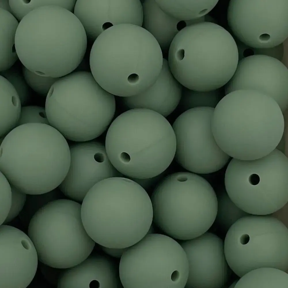 Silikonihelmi pyöreä 15mm, sammal