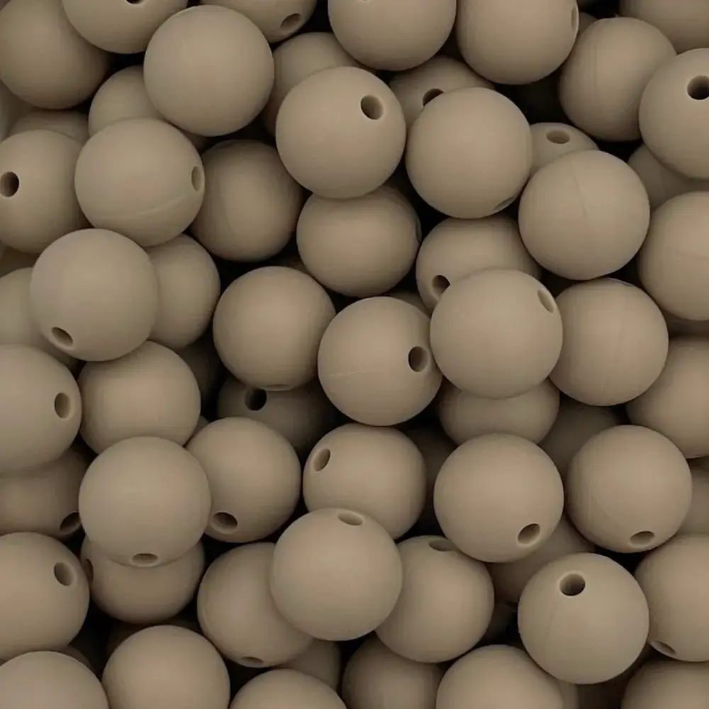 Silikonihelmi pyöreä 12mm, greige