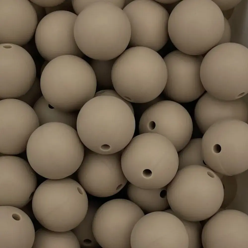 Silikonihelmi pyöreä 15mm, greige