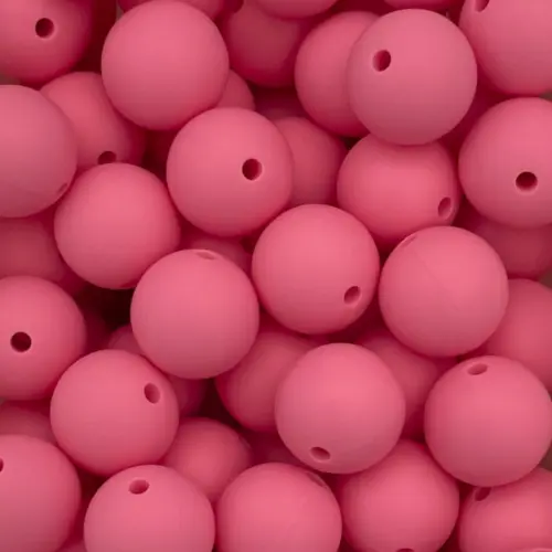 Silikonihelmi pyöreä 15mm, vadelmasorbetti