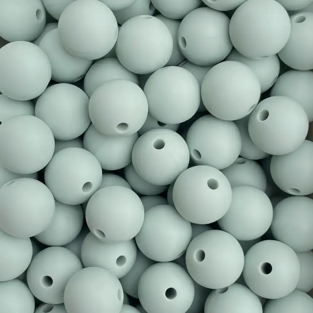 Silikonihelmi pyöreä 12mm, vaalea vedenvihreä